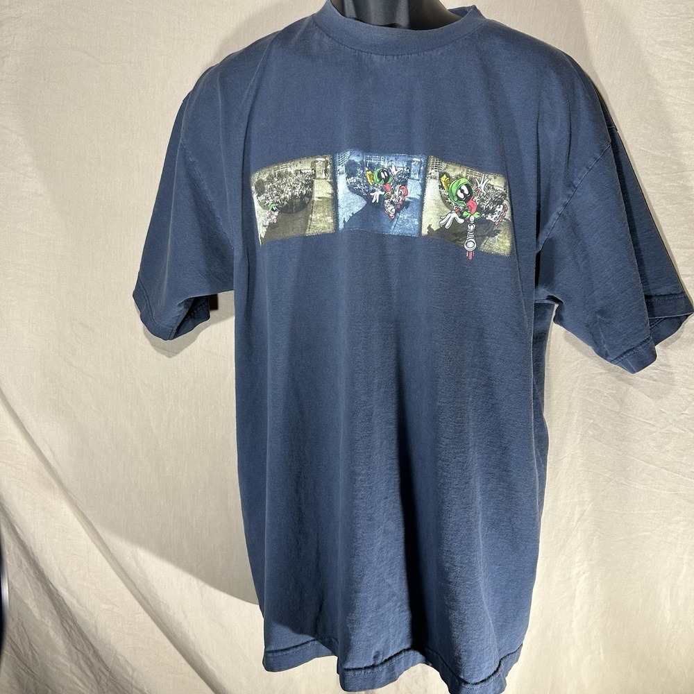 Vintage 1998 Marvin the Martian Rollerblade T-Shirt XL Warner Bros Studio USA